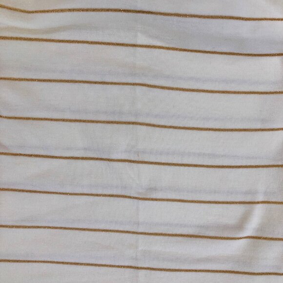 Y2K Wet Seal Cream & Gold Stripes Coastal Chic Beachy Strapless Tube Top / Small - Picture 5 of 7